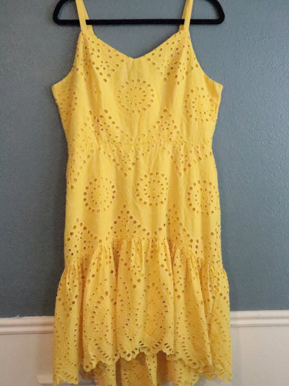 Cato High Low Embroidered Yellow Dress